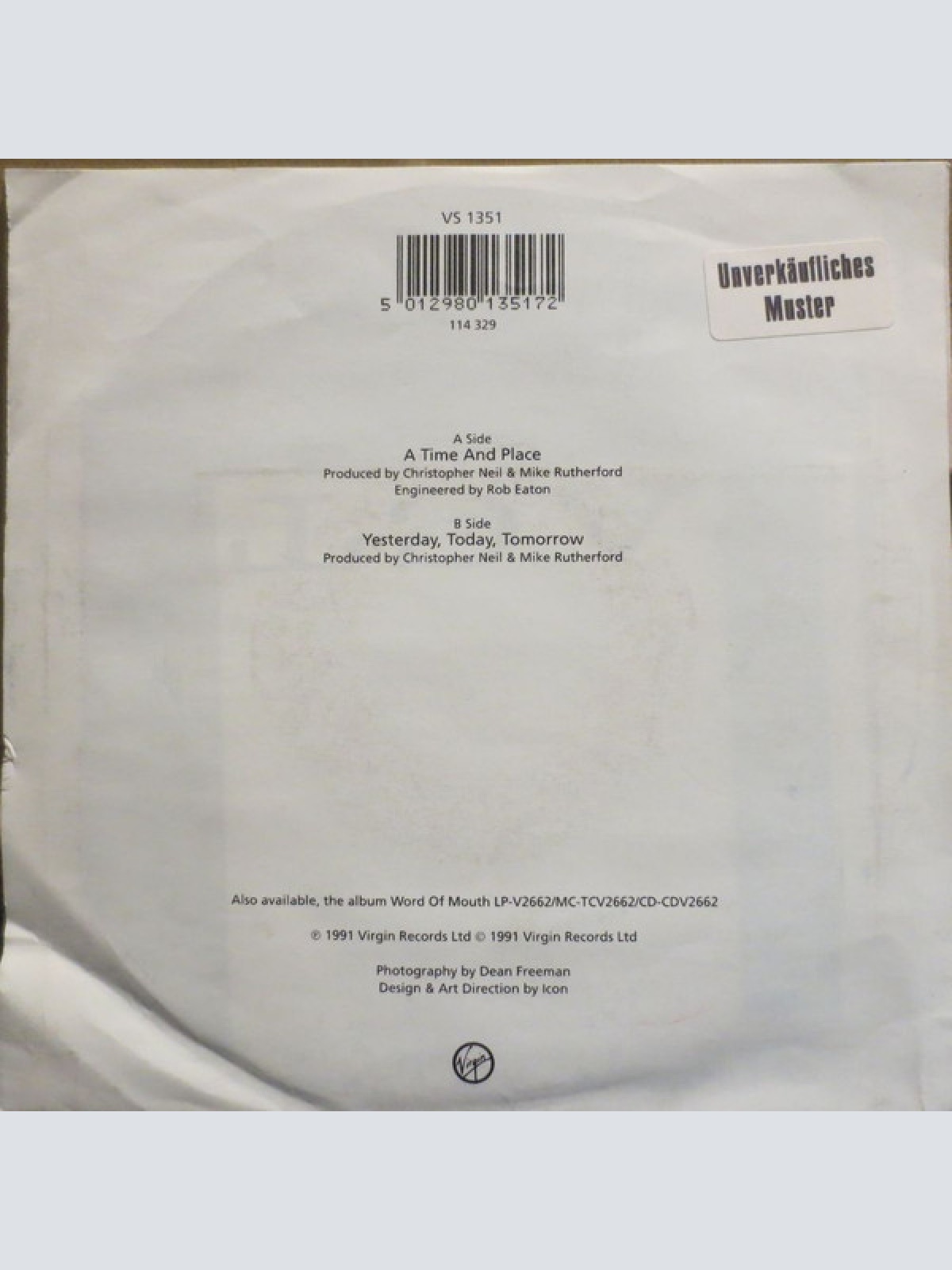 Vinyl / Mike & The Mechanics - A Time And Place