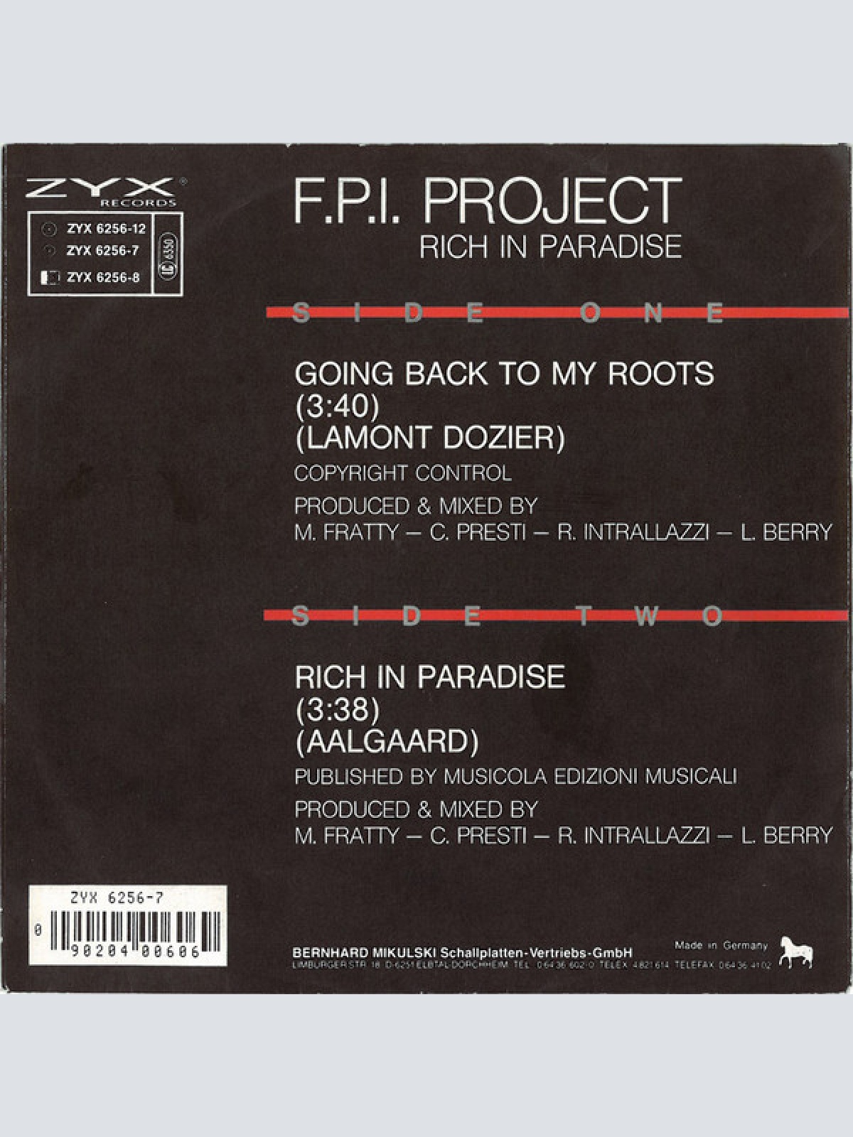 Vinyl / F.P.I. Project* - Rich In Paradise "Going Back To My Roots"