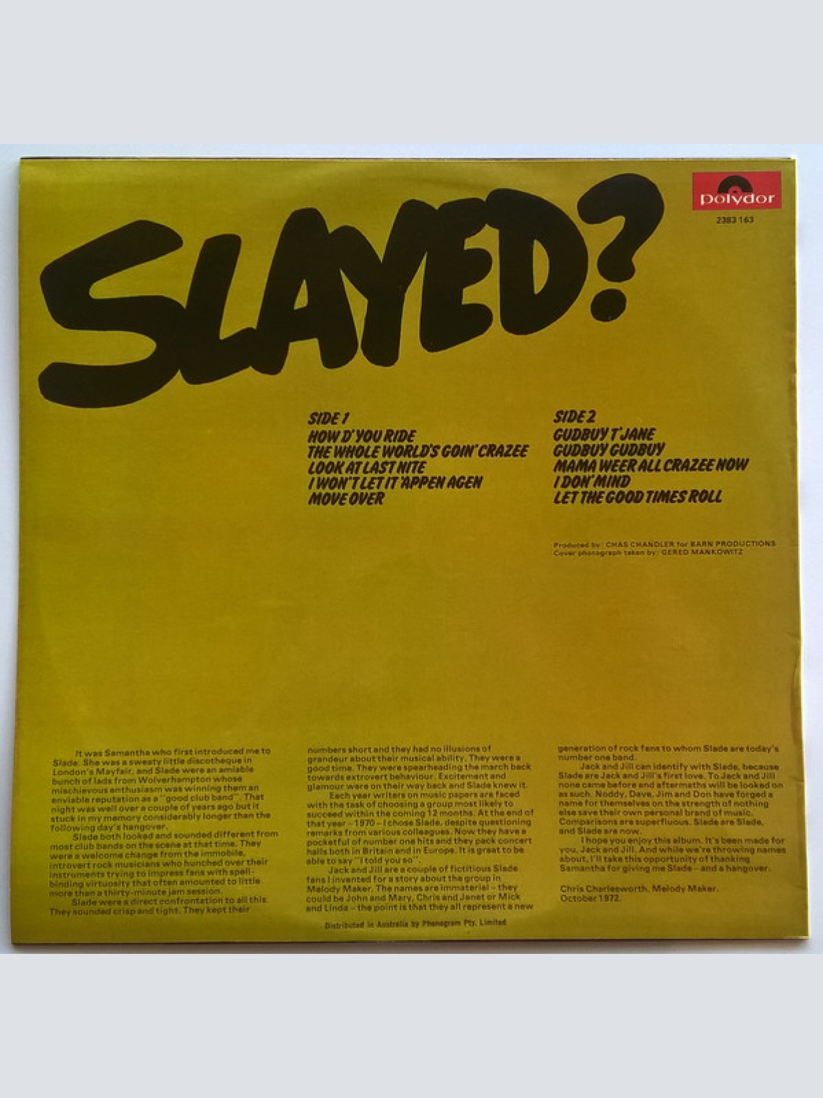 Vinyl / Slade - Slayed?