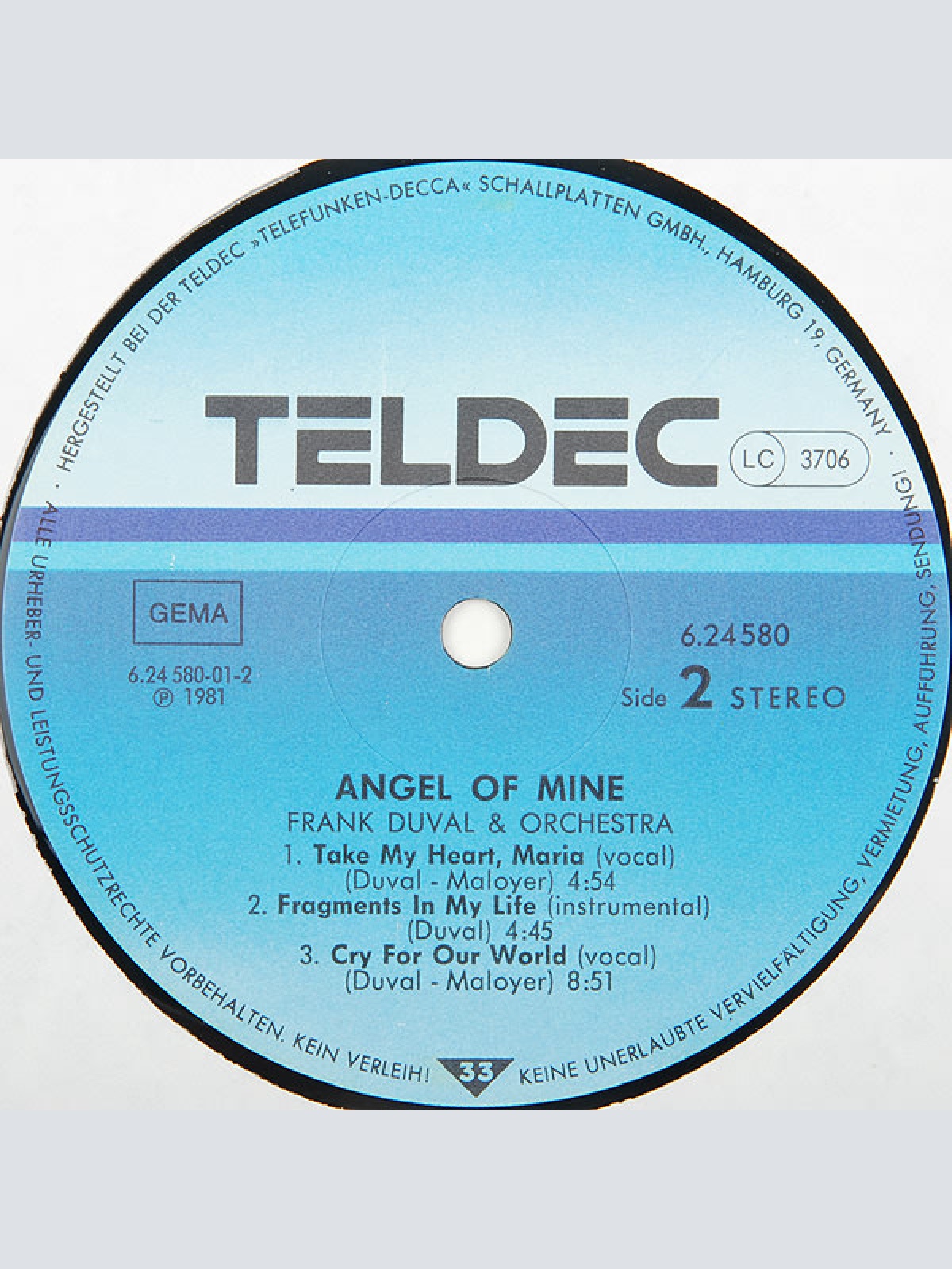 Vinyl / Frank Duval & Orchestra - Angel Of Mine