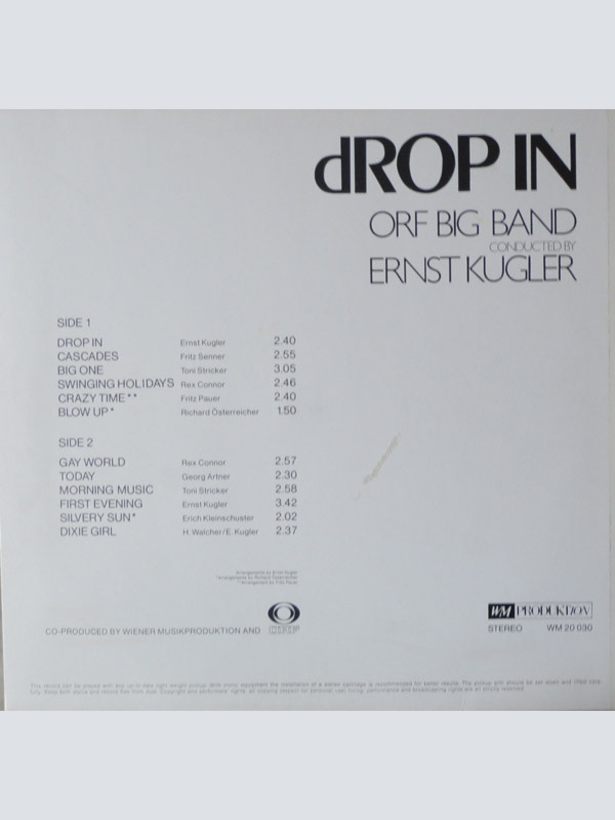 Vinyl / ORF Big Band Conducted By Ernst Kugler - Drop In