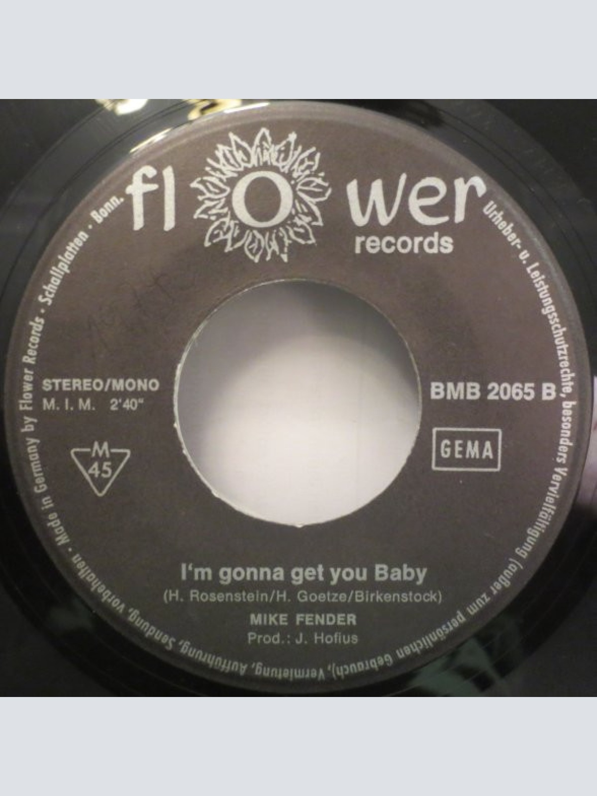 Vinyl / Mike Fender - Sandy (Engl. Originalaufnahme)