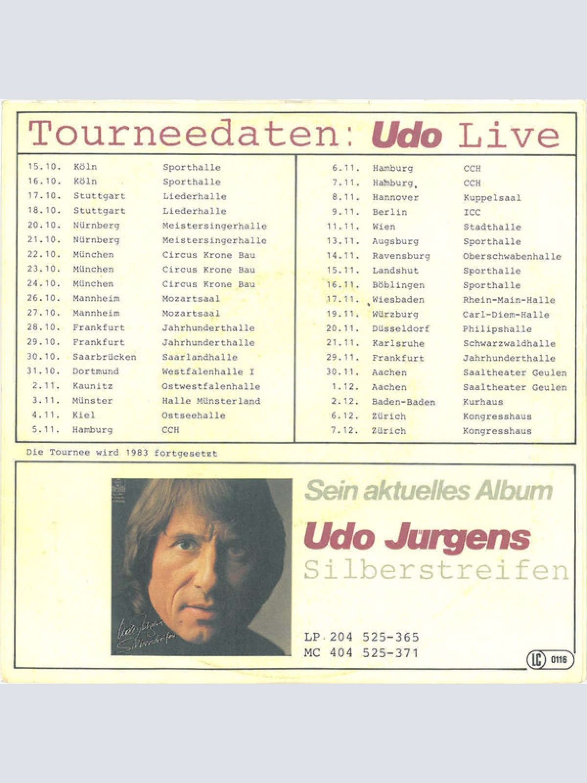 Vinyl / Udo Jürgens - Das Wünsch Ich Dir / Ich War Noch Niemals In New York