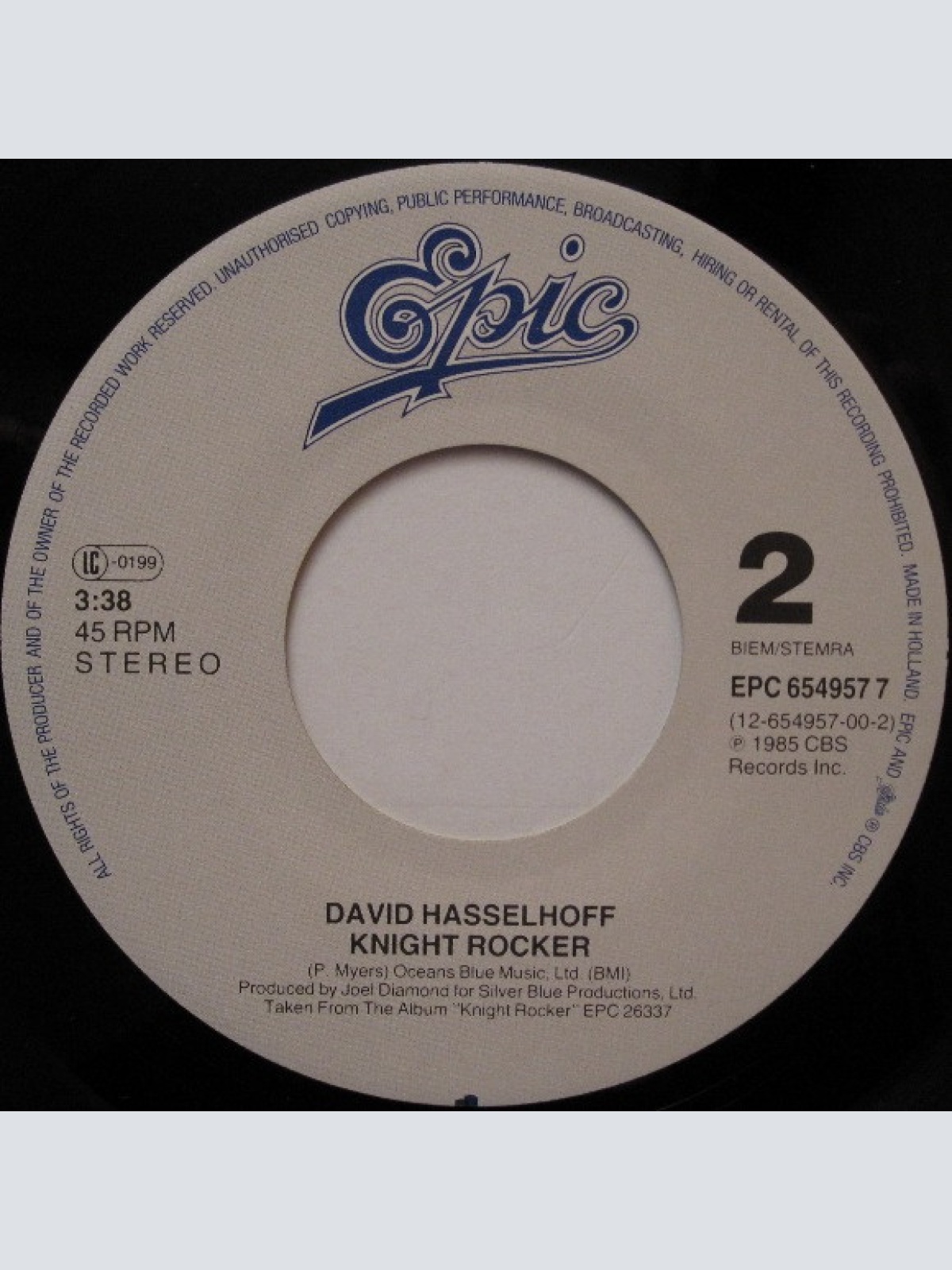Vinyl / David Hasselhoff - Our First Night Together