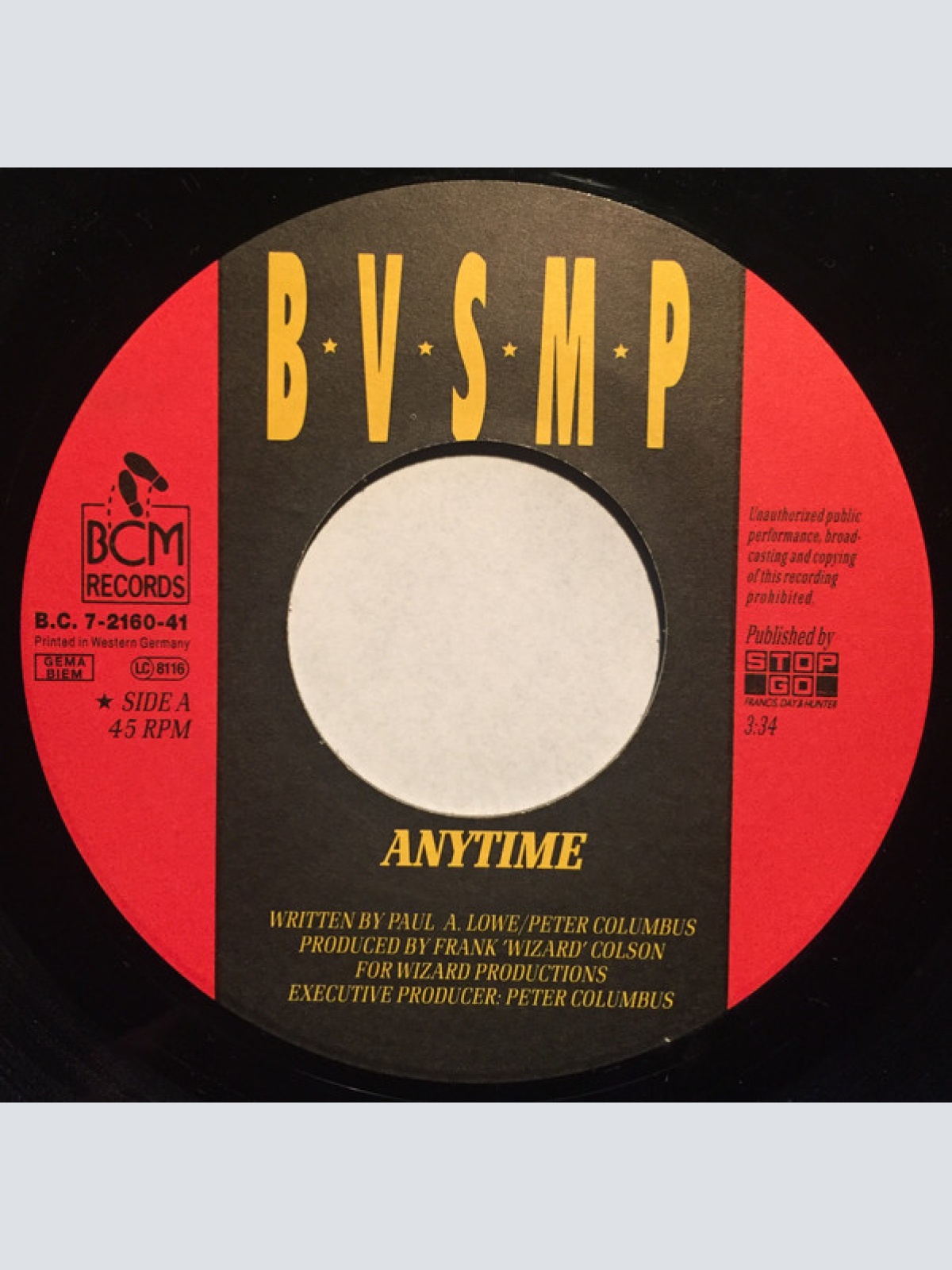 Vinyl / B.V.S.M.P. - Anytime