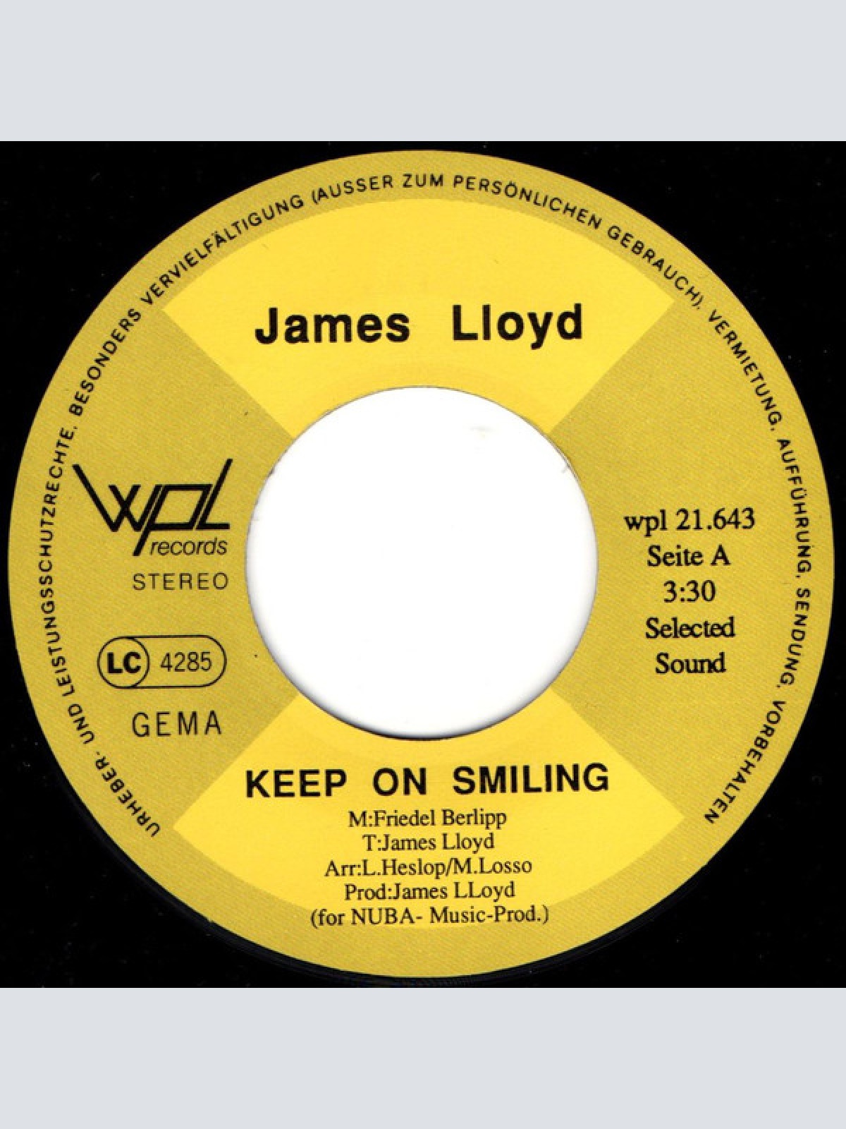 Vinyl / James Lloyd - Keep On Smiling