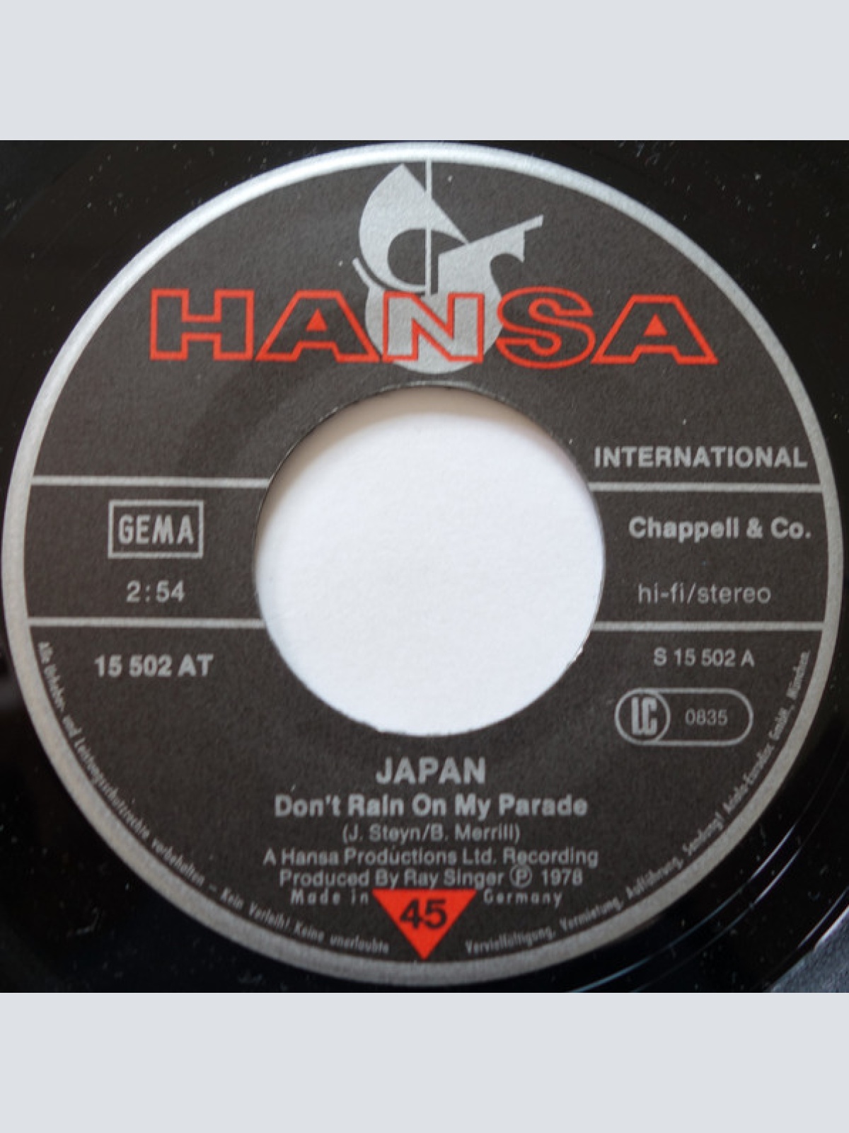 Vinyl / Japan - Don't Rain On My Parade