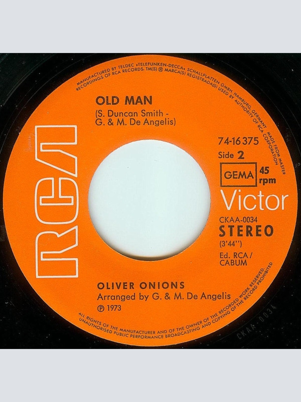Vinyl / Oliver Onions - Christine