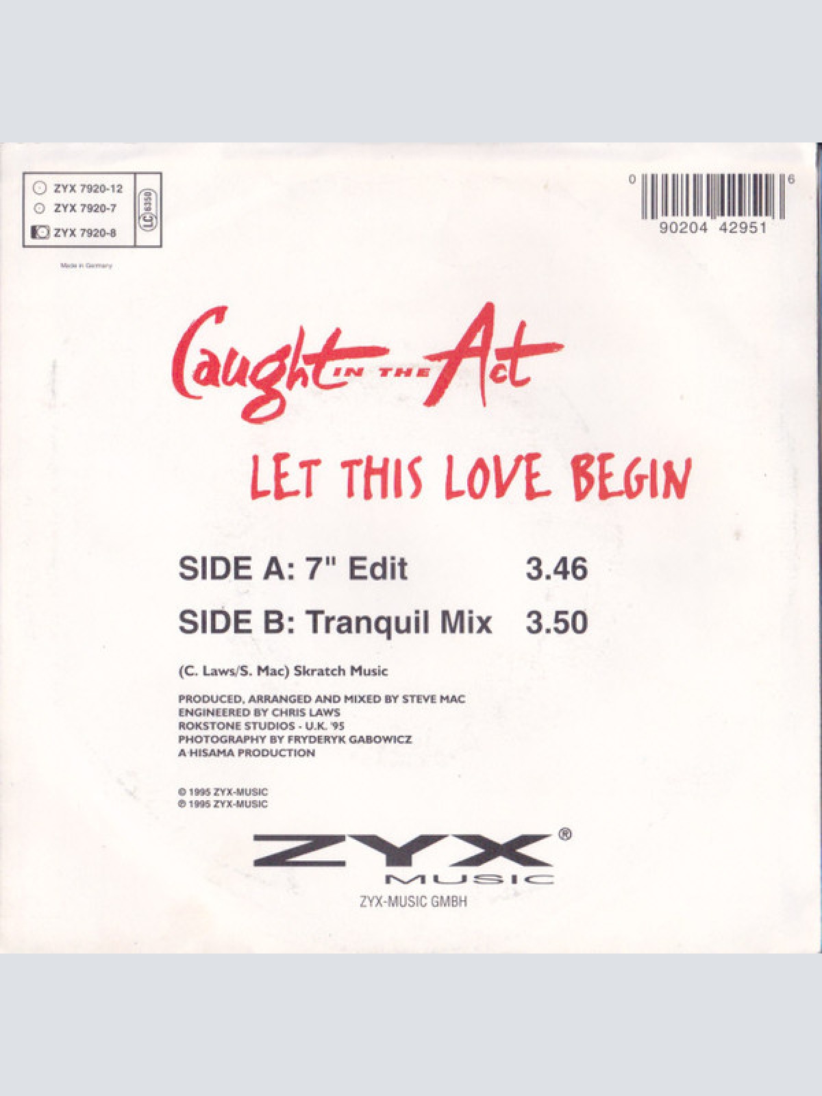 Vinyl / Caught In The Act (2) - Let This Love Begin