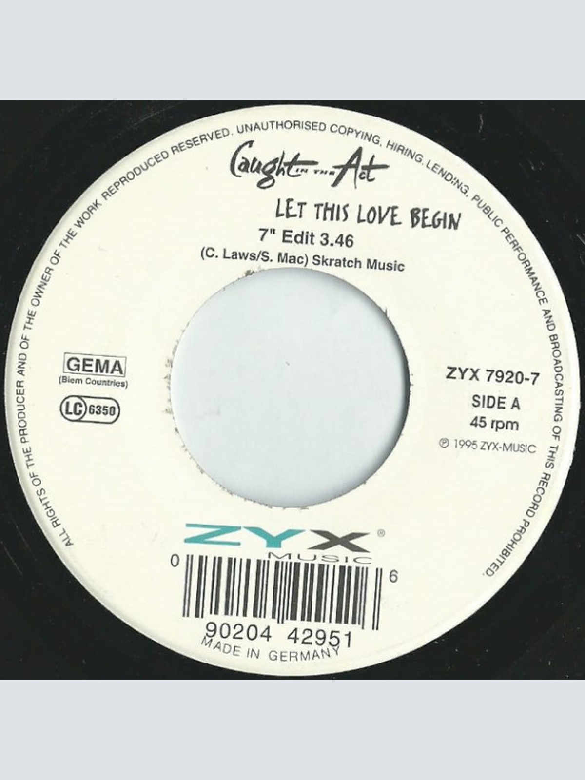 Vinyl / Caught In The Act (2) - Let This Love Begin