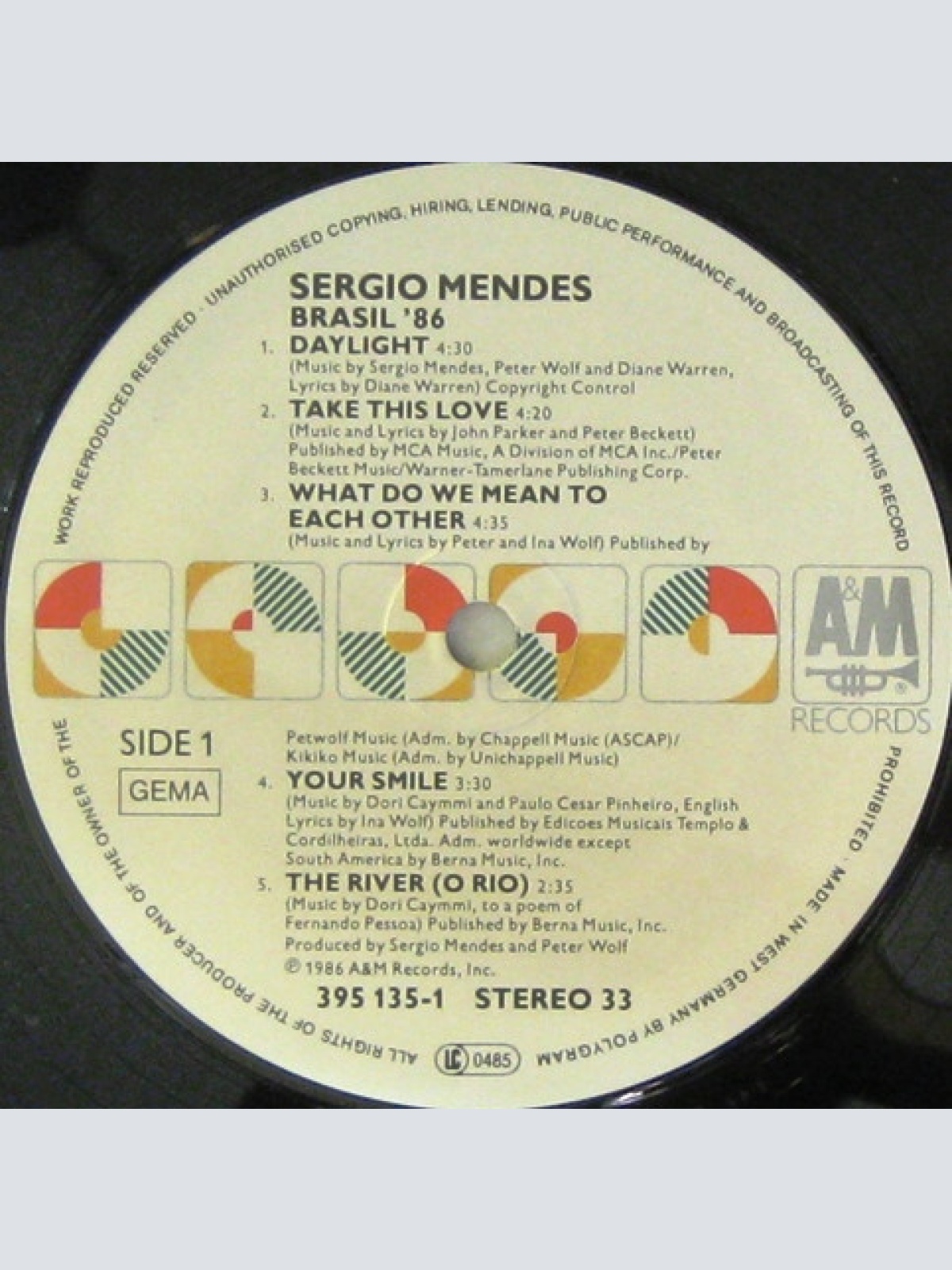 Vinyl / Sergio Mendes* - Brasil 86