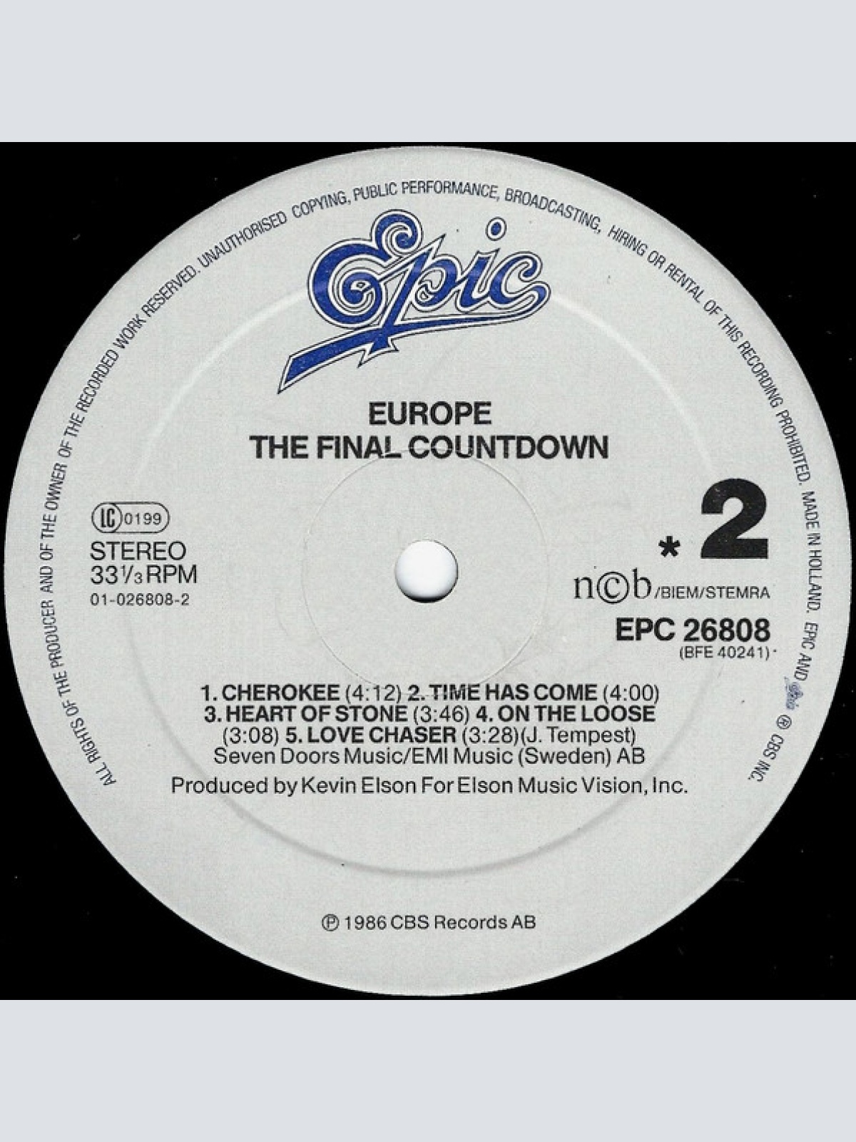Vinyl / Europe (2) - The Final Countdown