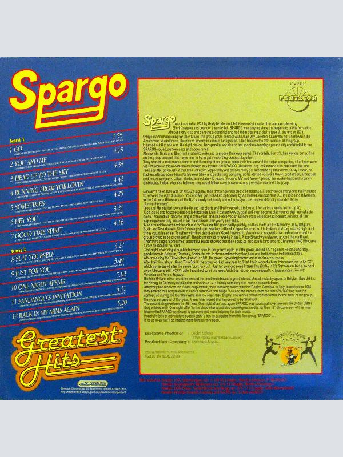Vinyl / Spargo - Greatest Hits