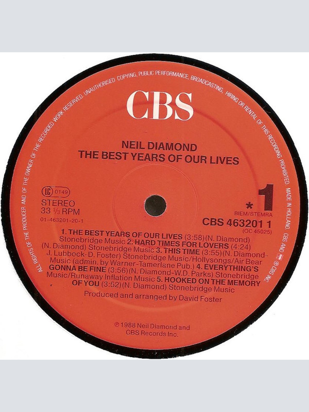 Vinyl / Neil Diamond - The Best Years Of Our Lives