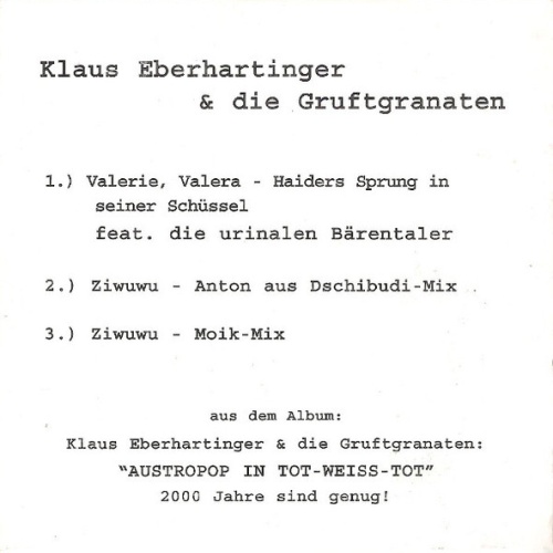 CD / Klaus Eberhartinger & Die Gruftgranaten - Valerie, Valera - Haiders Sprung In Der Schüssel