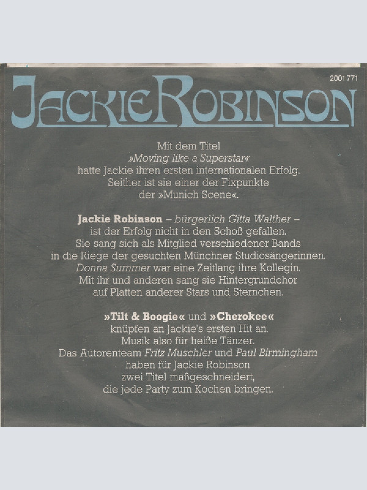 Vinyl / Jackie Robinson - Tilt & Boogie