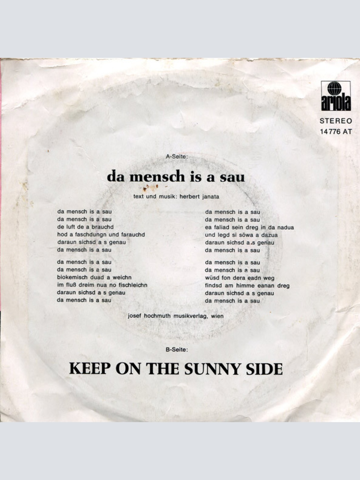Vinyl / The Worried Men Skiffle Group* - Da Mensch Is A Sau