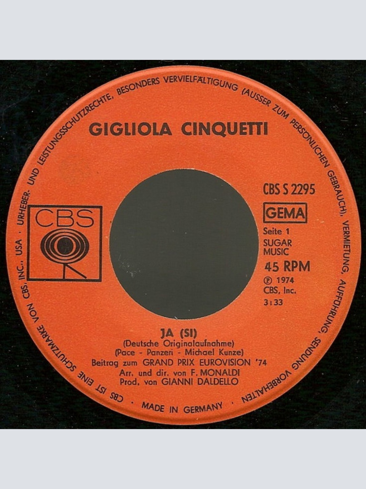 Vinyl / Gigliola Cinquetti - Ja