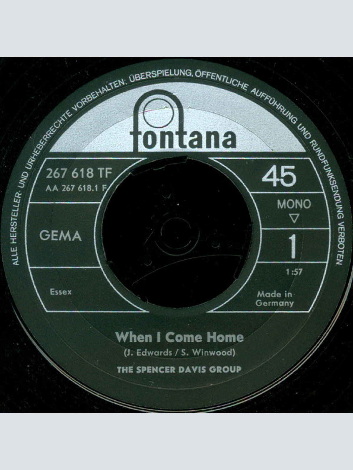 Vinyl / The Spencer Davis Group - When I Come Home / Trampoline