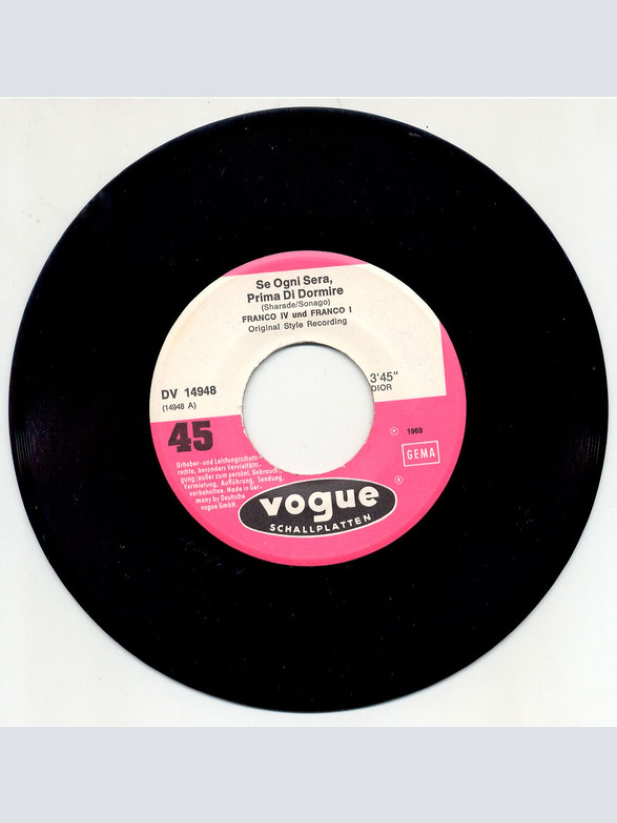 Vinyl / Franco IV Franco I* - Se Ogni Sera, Prima Di Dormire / Sei Di Un Altro