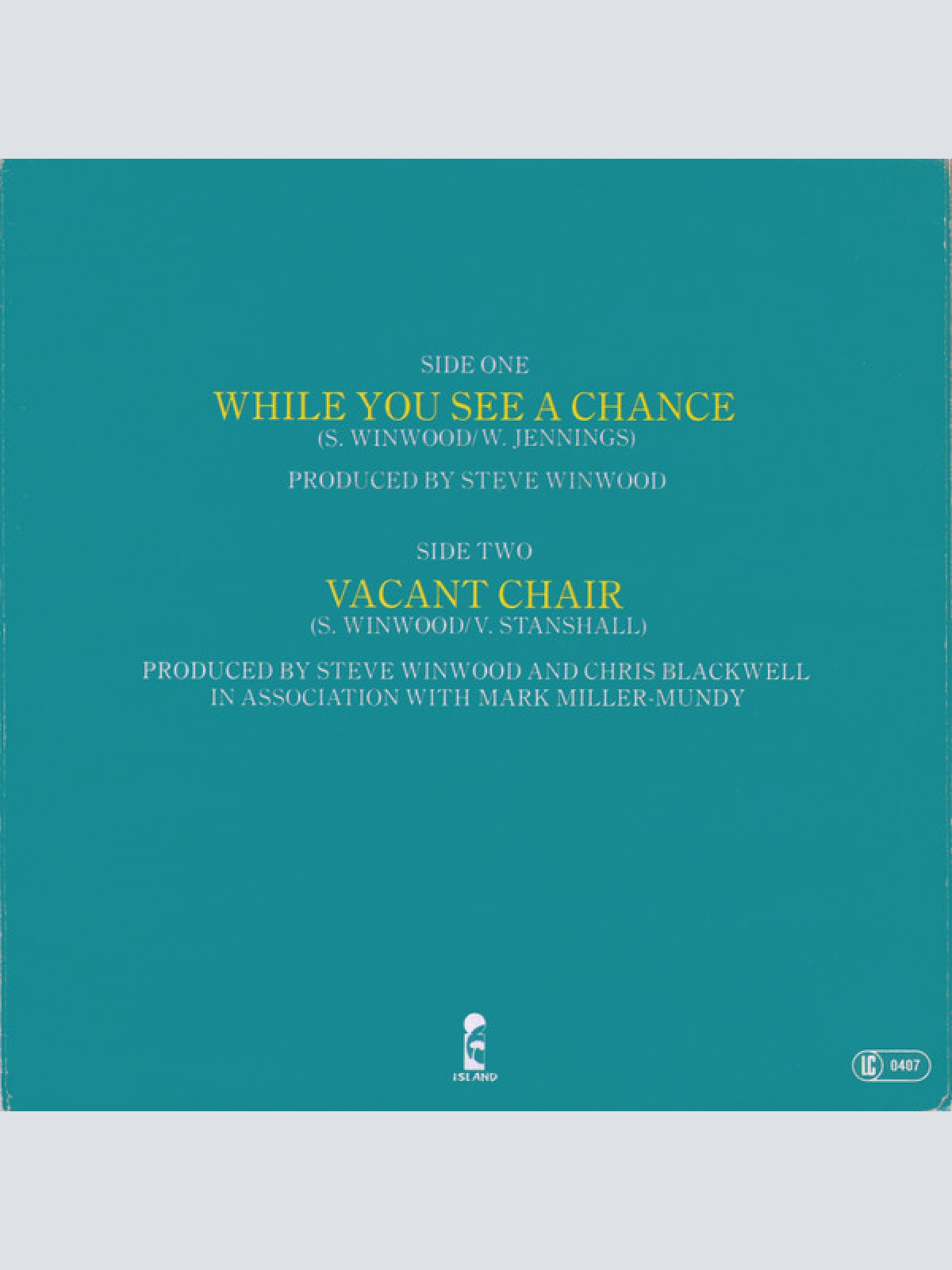 Vinyl / Steve Winwood - While You See A Chance