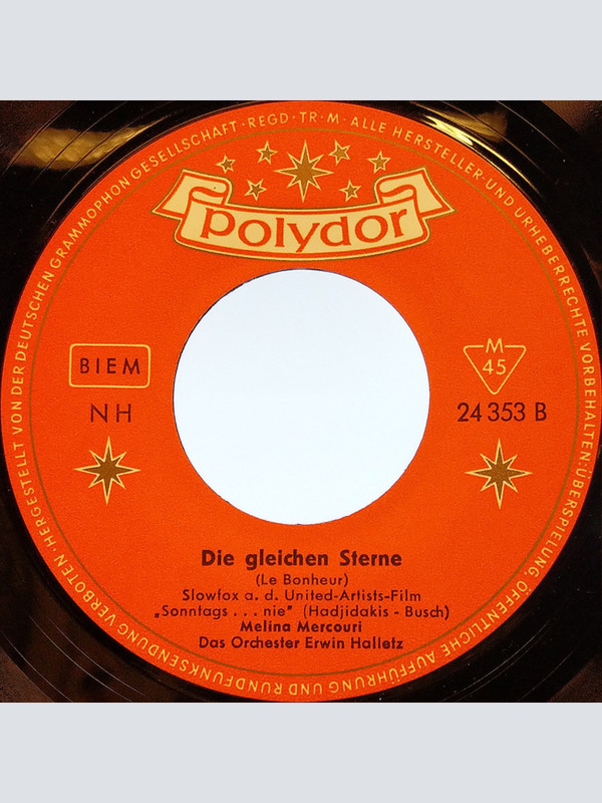 Vinyl / Melina Mercouri - Ein Schiff Wird Kommen / Die Gleichen Sterne