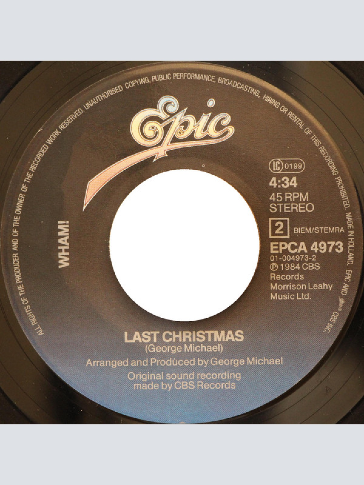 Vinyl / Wham! - Everything She Wants (Remix) / Last Christmas