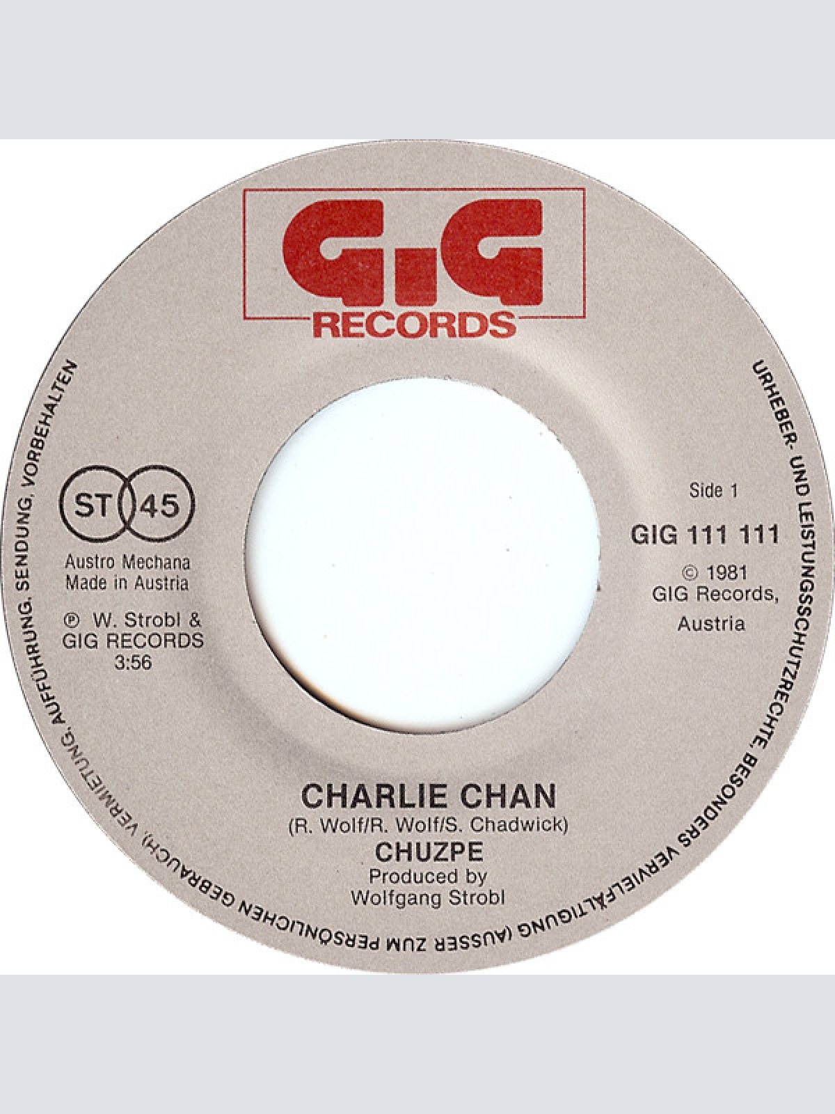 Vinyl / Chuzpe - Charlie Chan