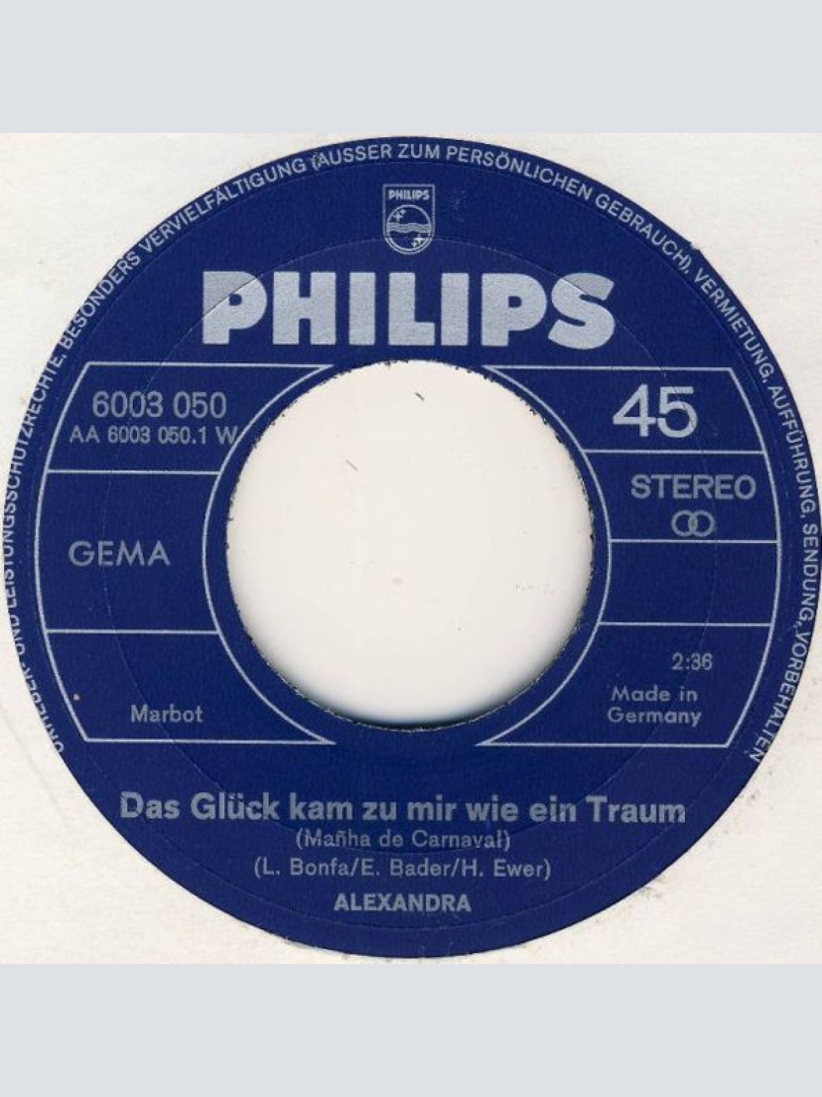 Vinyl / Alexandra (7) - Das Glück Kam Zu Mir Wie Ein Traum