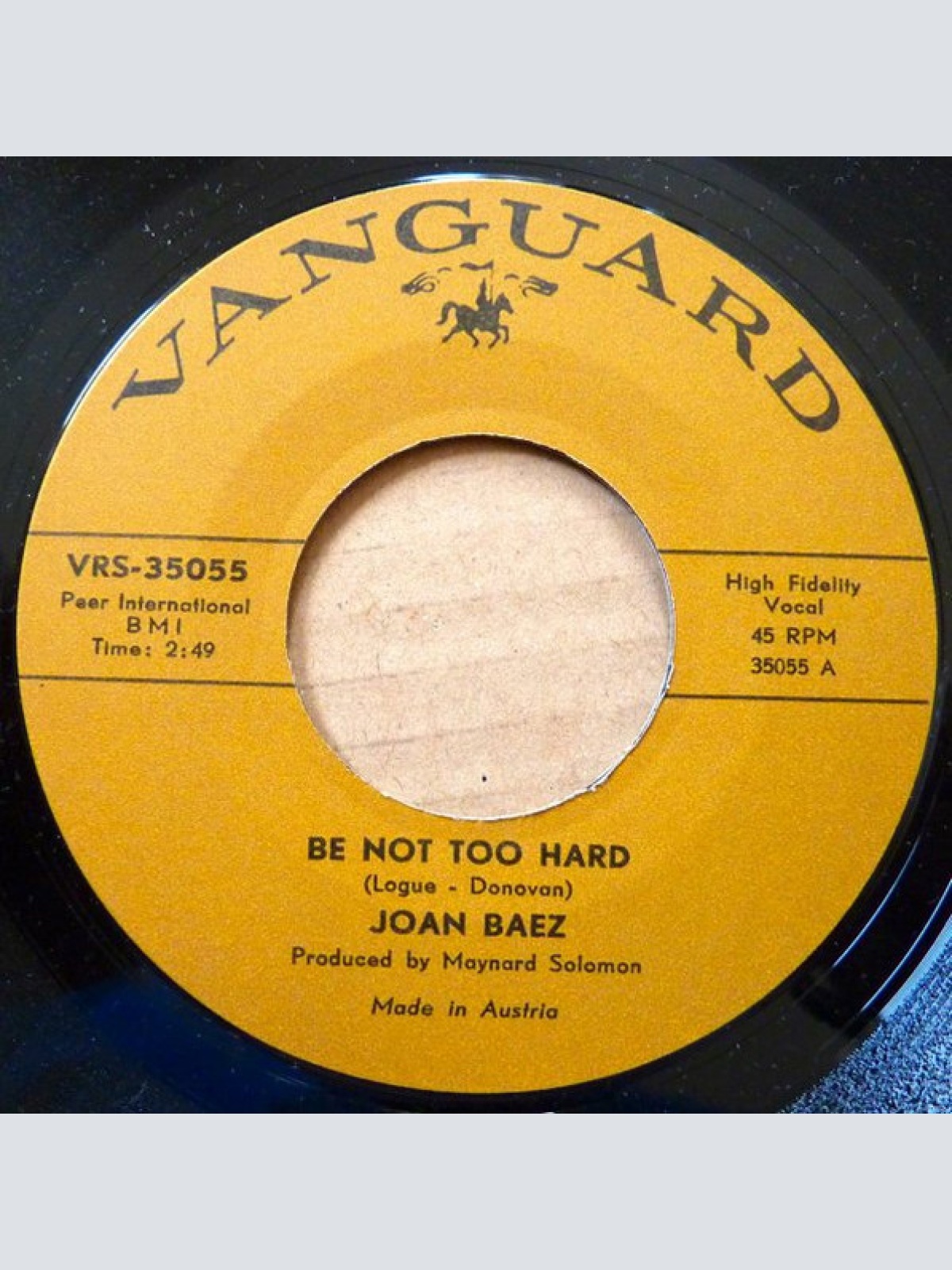 Vinyl / Joan Baez - Be Not Too Hard / North