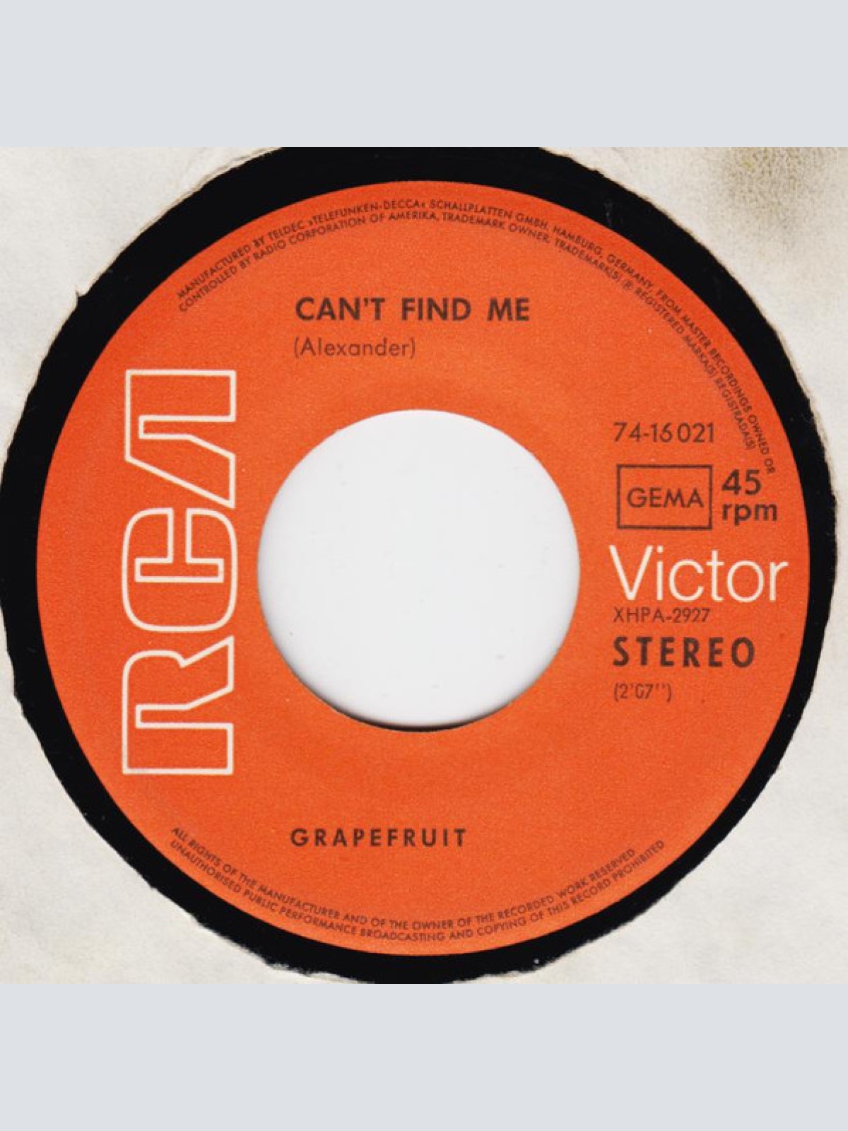 Vinyl / Grapefruit - Lady Godiva (Come Home)