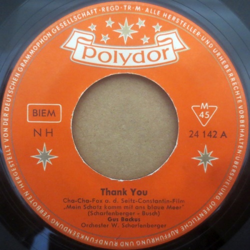 Vinyl / Gus Backus - Thank You
