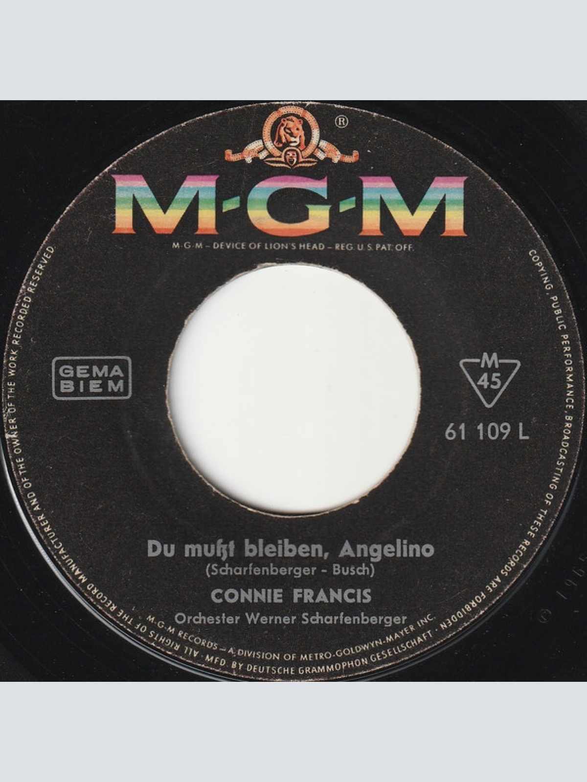 Vinyl / Connie Francis - Du Mußt Bleiben, Angelino / Jede Liebe Geht Einmal Zu Ende