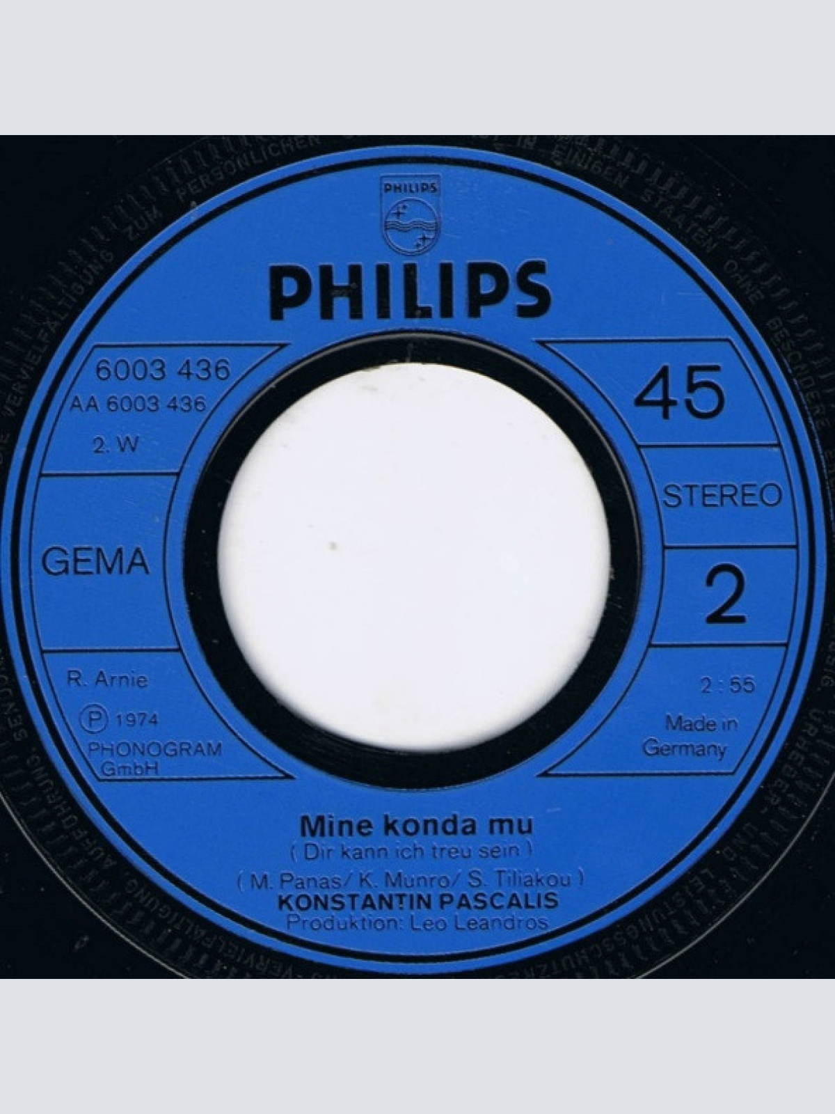 Vinyl / Konstantin Pascalis - Weine Nicht, Mama