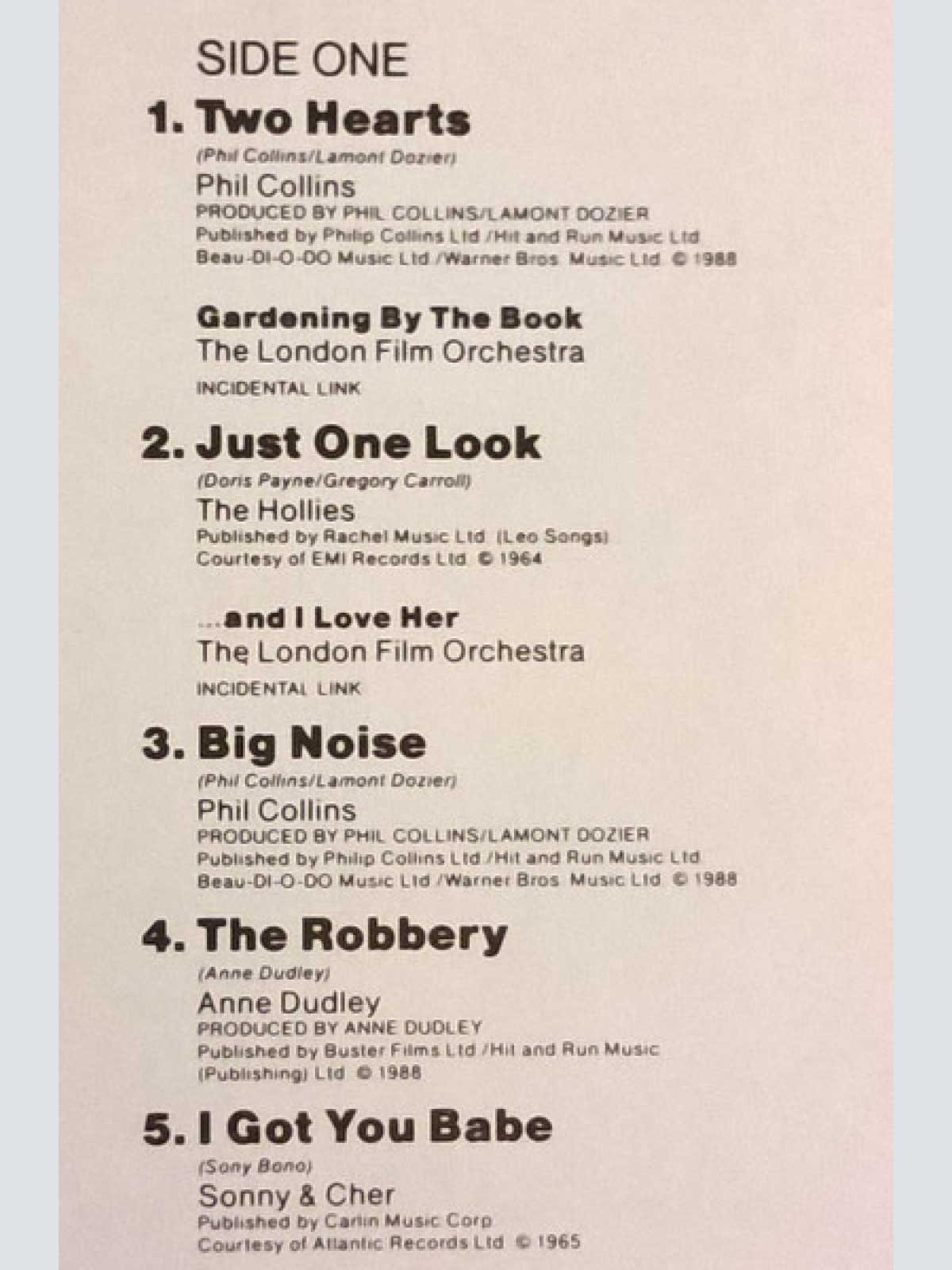 Vinyl / Various - Buster - Original Motion Picture Soundtrack