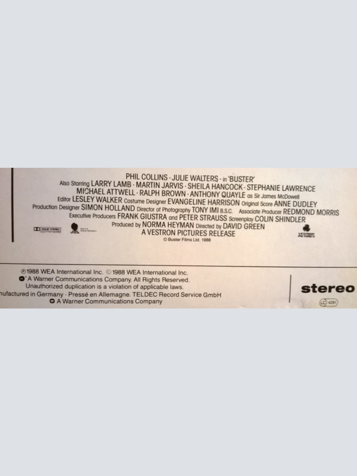 Vinyl / Various - Buster - Original Motion Picture Soundtrack