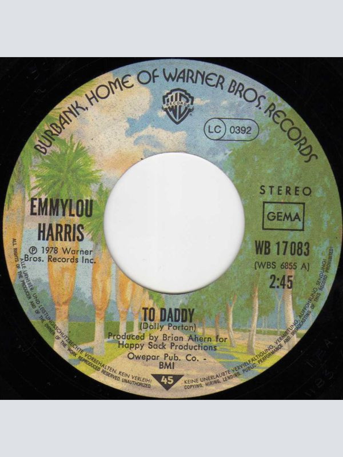 Vinyl / Emmylou Harris - To Daddy / I Ain't Living Long Like This