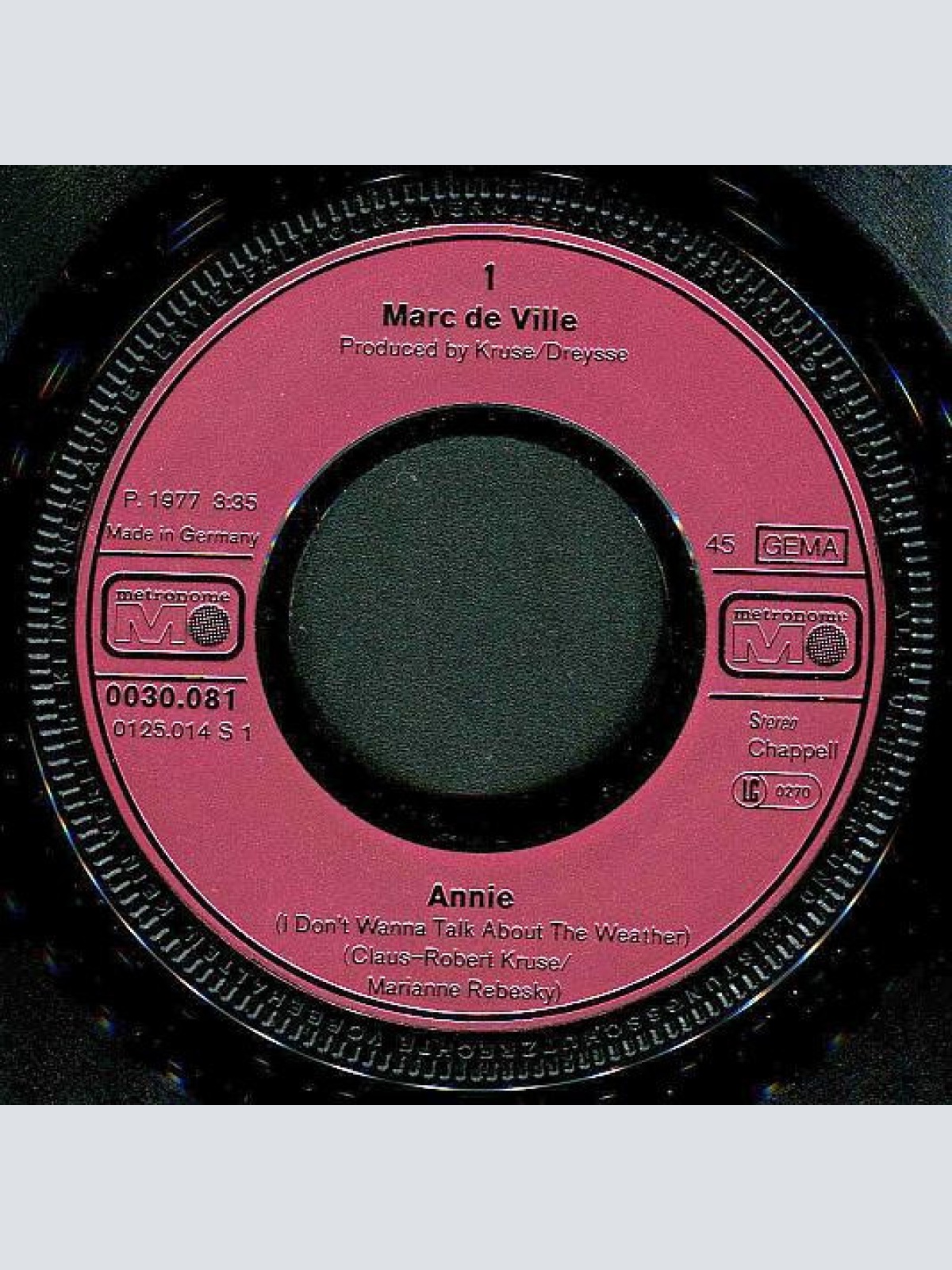 Vinyl / Marc de Ville - Annie