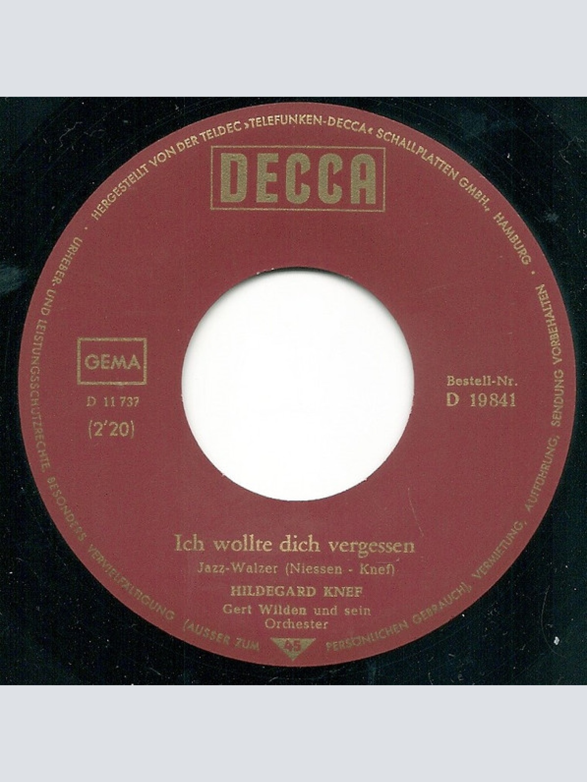 Vinyl / Hildegard Knef - Ich Brauch Kein Venedig