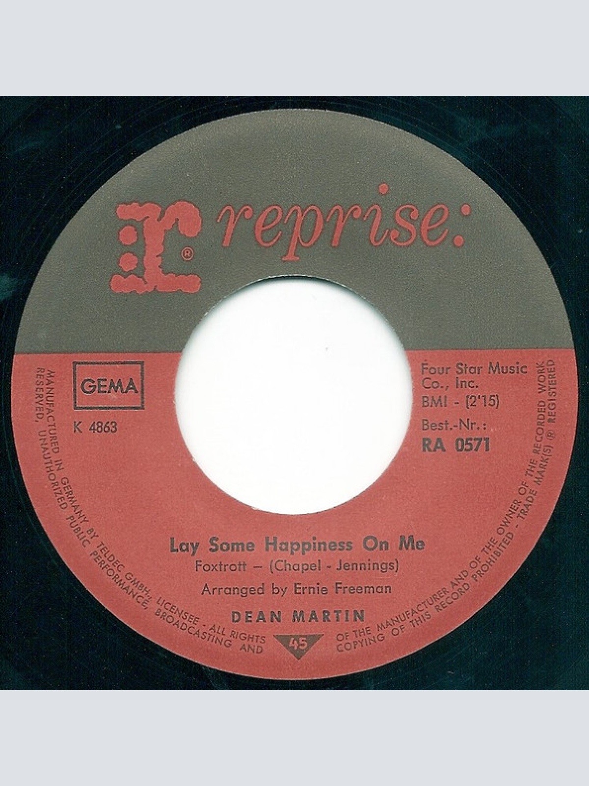 Vinyl / Dean Martin - Lay Some Happiness On Me / Think About Me
