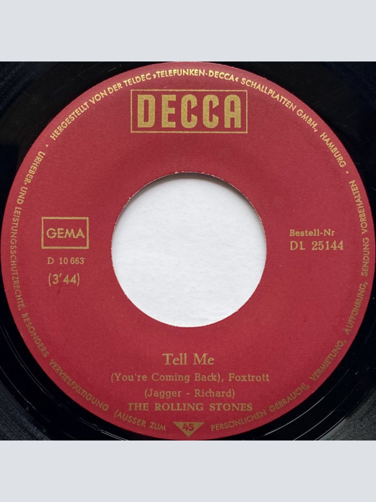 Vinyl / The Rolling Stones - It's All Over Now / Tell Me