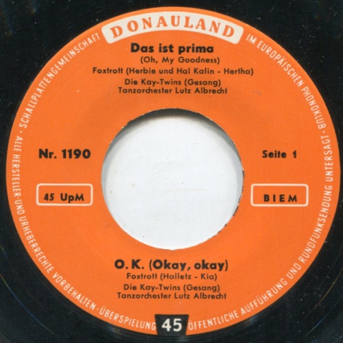 Vinyl / Die Kay Twins* / Susanne Adorjan - Das Ist Prima / O.K. (Okay, Okay) / Na, Baby, Wie Geht's / My Happiness