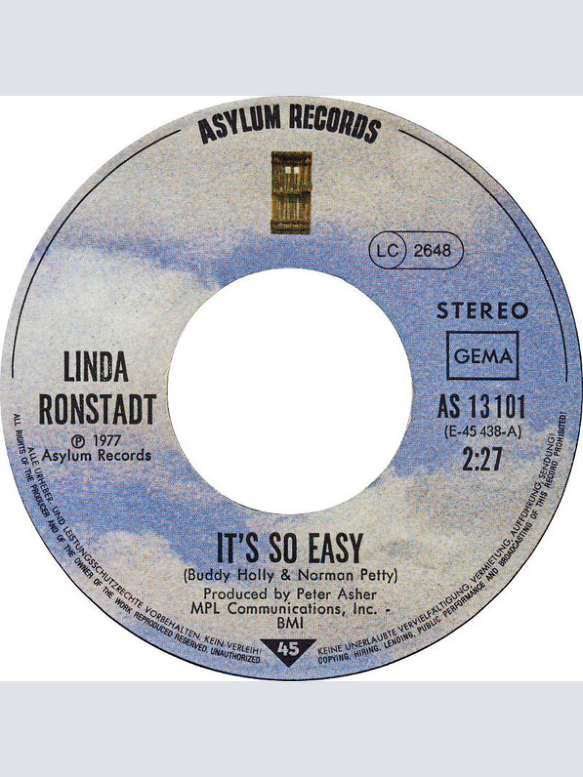 Vinyl / Linda Ronstadt - It's So Easy