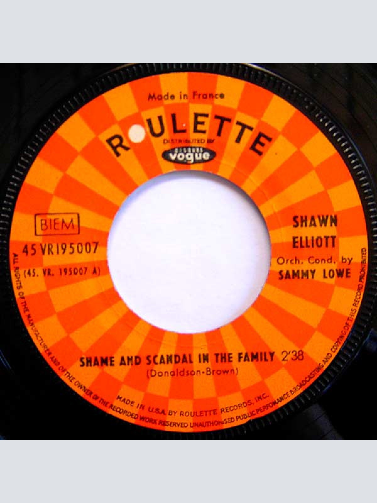 Vinyl / Shawn Elliott - Shame And Scandal In The Family / My Girl