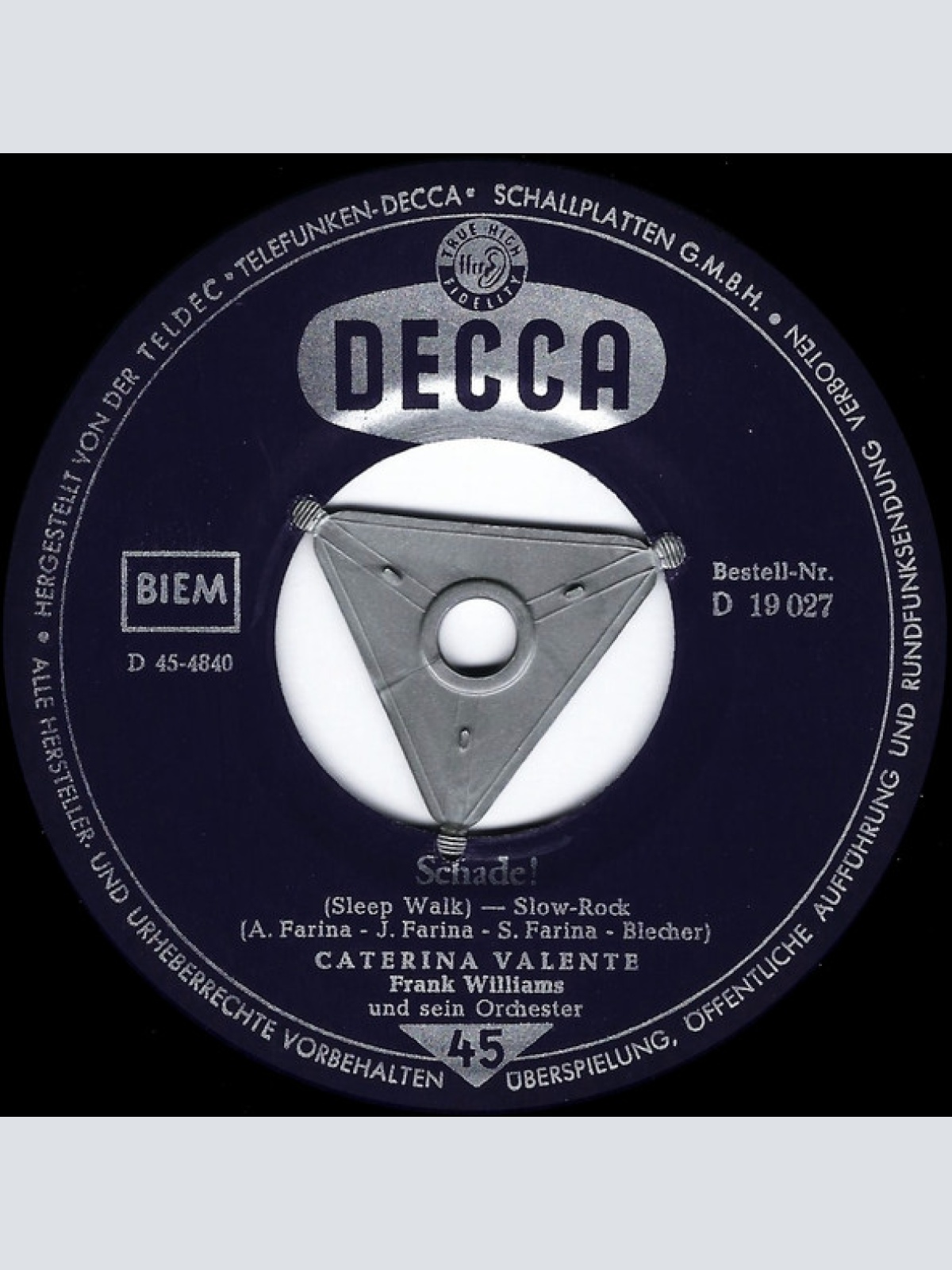 Vinyl / Caterina Valente - Schade!