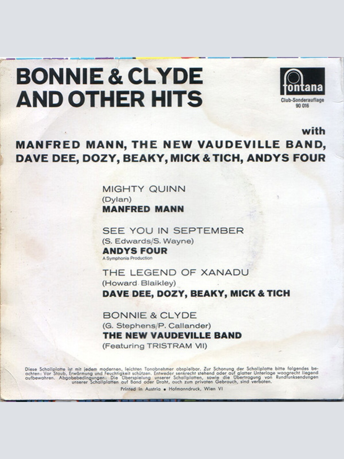 Vinyl / Various - Bonnie & Clyde & Other Hits