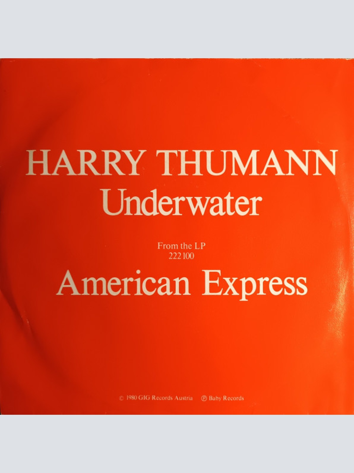 Vinyl / Harry Thumann - Underwater