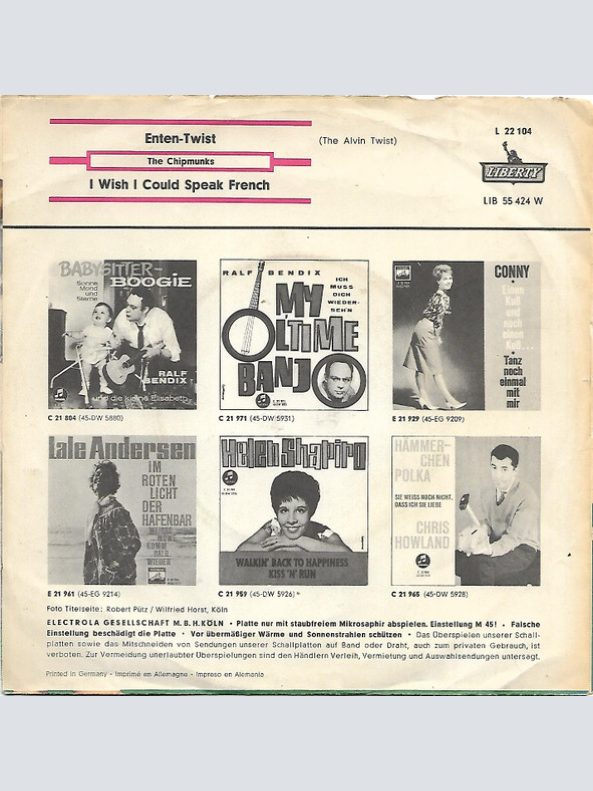 Vinyl / The Chipmunks - Enten Twist