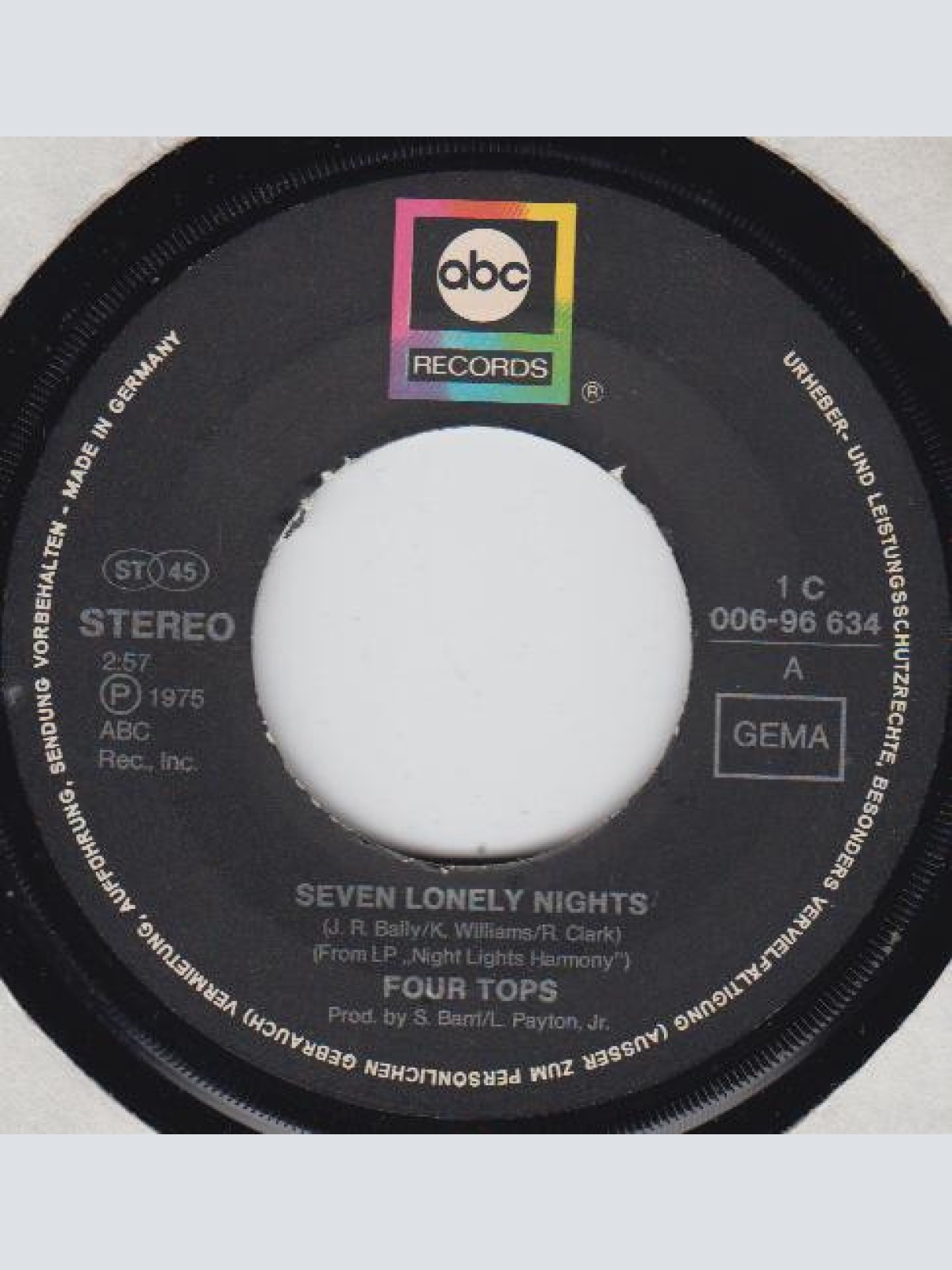 Vinyl / Four Tops - Seven Lonely Nights