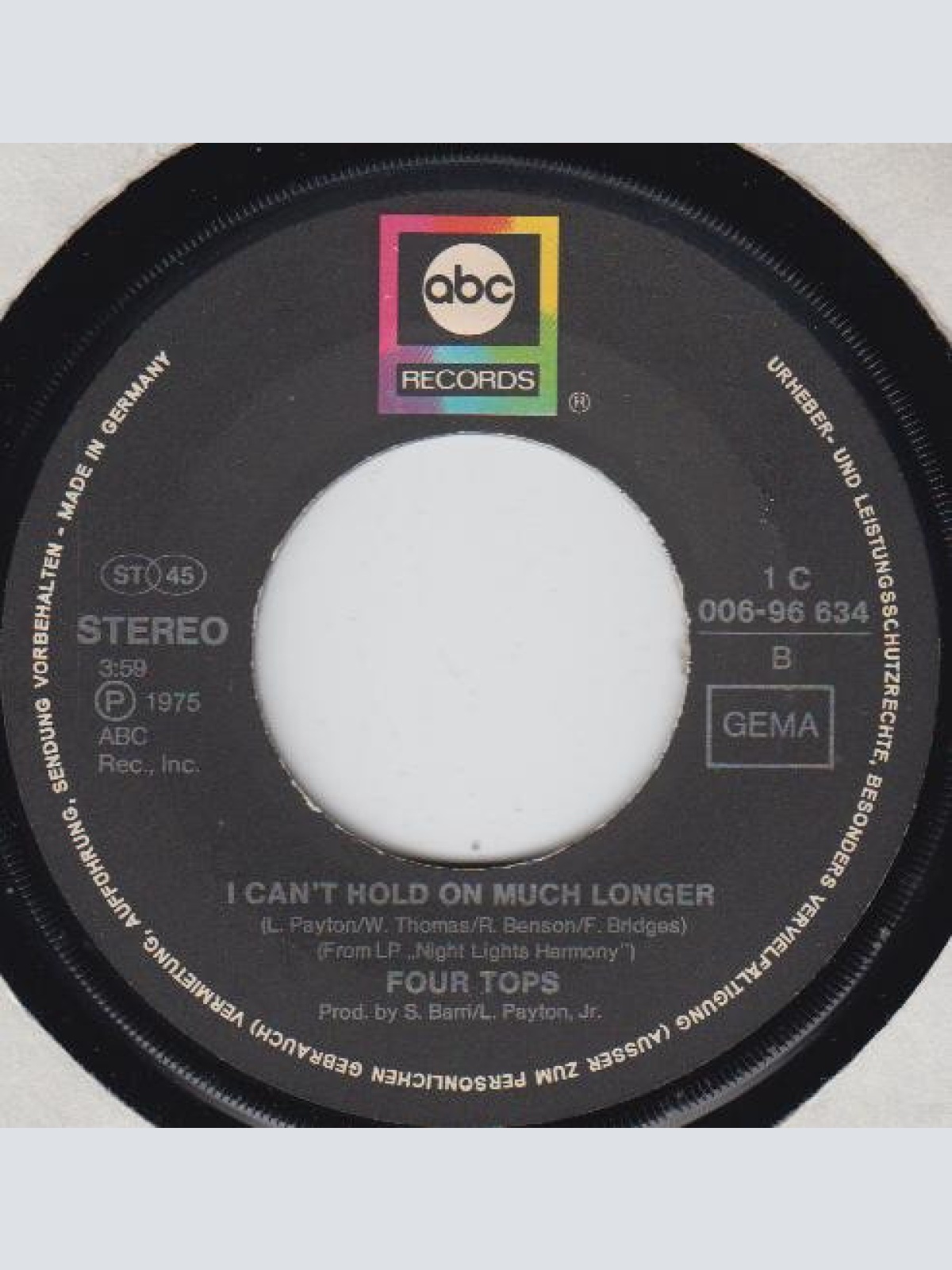 Vinyl / Four Tops - Seven Lonely Nights